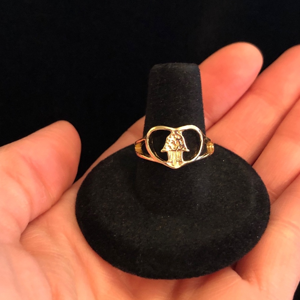 Golden Mushroom Heart Ring